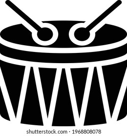 drum vector glyph flat icon