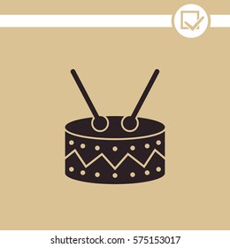 Drum vector icon.