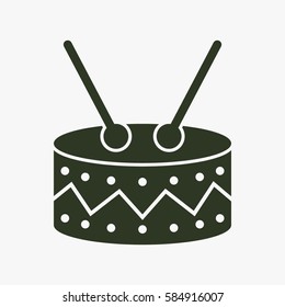 Drum vector icon.