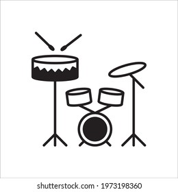 Drum vector icon. Drum flat sign design illustration. Drums symbol pictogram