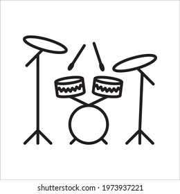 Drum vector icon. Drum flat sign design illustration. Drums symbol pictogram
