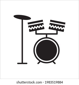Drum vector icon. Drum flat sign design illustration. Drums symbol pictogram