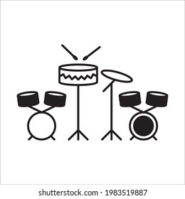 Drum vector icon. Drum flat sign design illustration. Drums symbol pictogram
