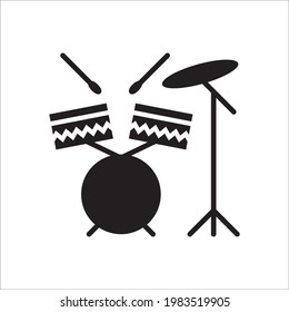 Drum vector icon. Drum flat sign design illustration. Drums symbol pictogram