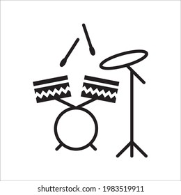 Drum vector icon. Drum flat sign design illustration. Drums symbol pictogram