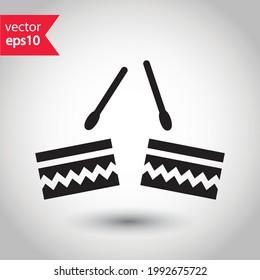 Drum vector icon. Drum flat sign design illustration. Drums symbol pictogram