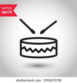 Drum vector icon. Drum flat sign design illustration. Drums symbol pictogram
