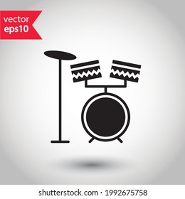 Drum vector icon. Drum flat sign design illustration. Drums symbol pictogram