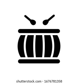 Drum vector icon glyph style illustration.