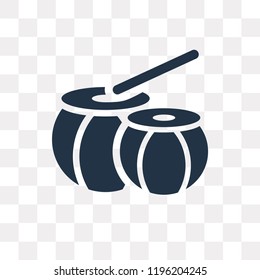 Drum vector icon isolated on transparent background, Drum transparency concept can be used web and mobile