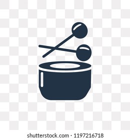Drum vector icon isolated on transparent background, Drum transparency concept can be used web and mobile