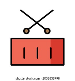 Drum vector icon isolated on white background