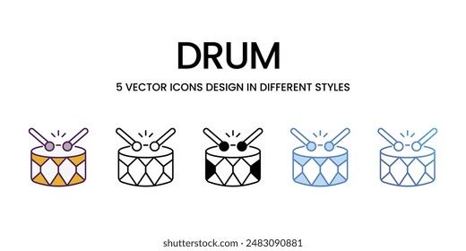 Drum vector icons set stock illustration