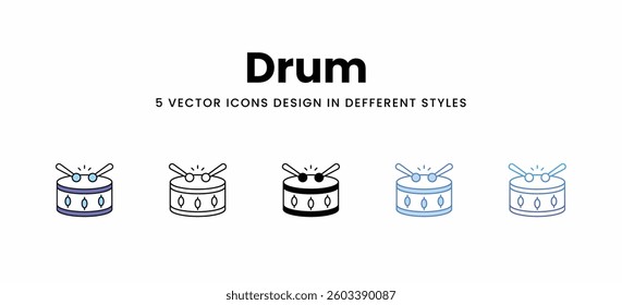 Drum vector icons set stock illustration