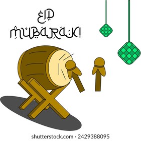 The drum vector illustration is good for Eid al-Fitr themed designs, especially in Indonesia