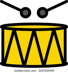 ilustración de tambor Vector en un fondo transparente.Símbolos de calidad premium.Iconos vectores de trazo para el diseño de concepto y gráfico.