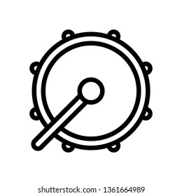 Drum vector illustration, Ramadan related line style icon