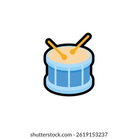 Ícone isolado do vetor de tambor. Ilustração de emojis de tambor. Emoticon isolado de vetor de tambor