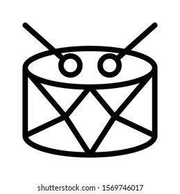 drum vector thin line icon 