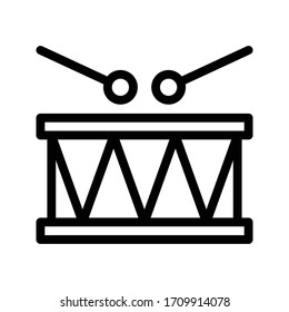 drum vector thin line icon 