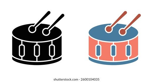Drum web vector icons set