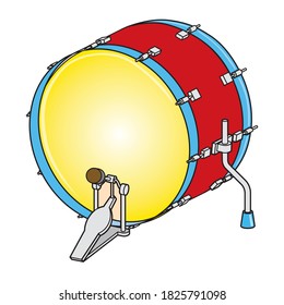 drumb music instruments vector illustration,isolated on white background for education,top view