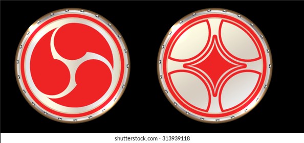 drumhead taiko drum vector on the black background