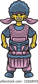 Drummer Carnival Vector Clip Art Illustration Design with Vintage style. Summer Bank Street Holiday Edition.