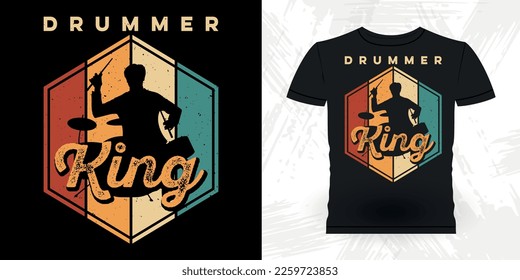 Drummer Dad Funny Musician Drummer Retro Vintage Father's Day T-shirt Design