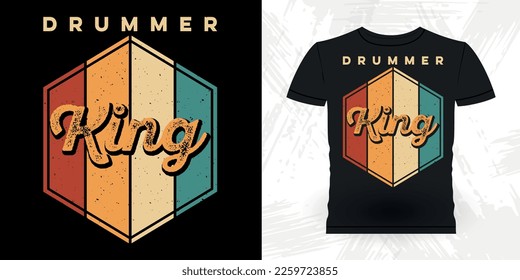 Drummer Dad Funny Musician Drummer Retro Vintage Father's Day T-shirt Design