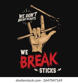 Drummer Hand Vector Graphic Design Street Wear Badge Illustration for Logo, T-shirt Design, Patch, Poster and Others