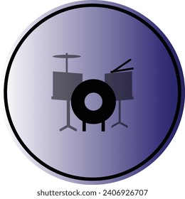 Drummer icon Blue background 3D