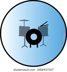 Drummer icon Blue background 6D