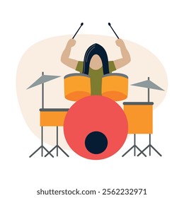 Drummer icon clipart avatar logotype concepte isolated illustration