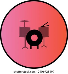 Drummer icon Red background 3D