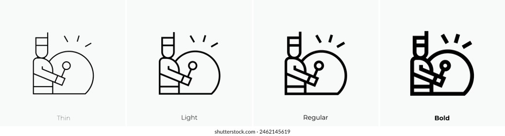 drummer icon. Thin, Light Regular And Bold style design isolated on white background