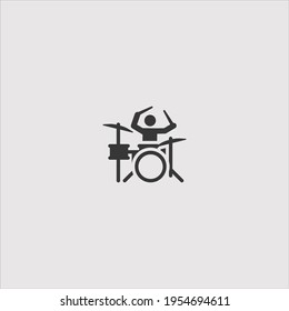 drummer icon vector isolated on white background