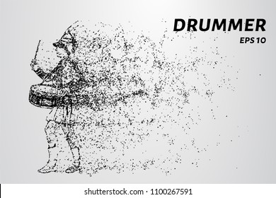 Drummer Of The Particles. Drummer From The School Band