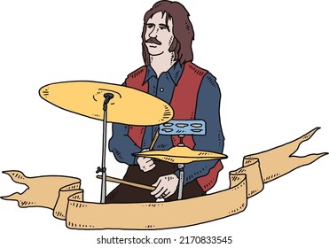 drummer player performance 60s style
