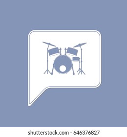 Drummer  set music instrument icon graphic design.