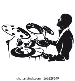 drummer, silhouette