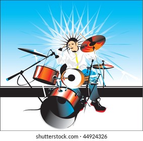 Drummer solo vector