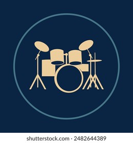 Drummer useful icon abstract trendy vector colorful art illustration background design