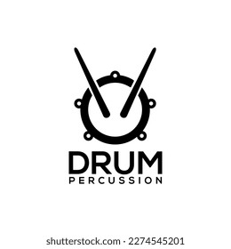 drummer vector logo design for percussion music, music studio or music concert