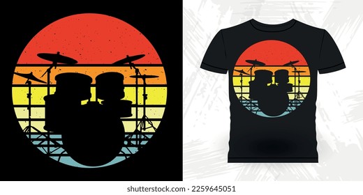 
Drumming Funny Musician Drummer Retro Vintage T-shirt Design