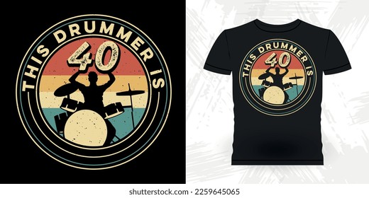 
Drumming Funny Musician Drummer Retro Vintage T-shirt Design