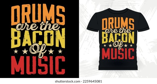 
Drumming Funny Musician Drummer Retro Vintage T-shirt Design