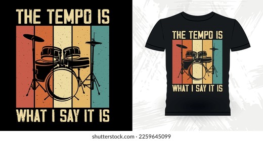 
Drumming Funny Musician Drummer Retro Vintage T-shirt Design