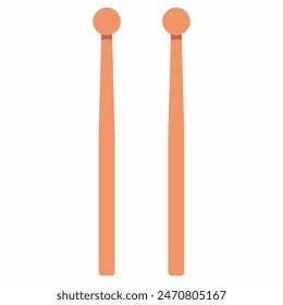 Drumming sticks vector cartoon illustration isolated on a white background.