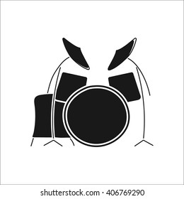 Drums cute stylish sign  simple icon on background